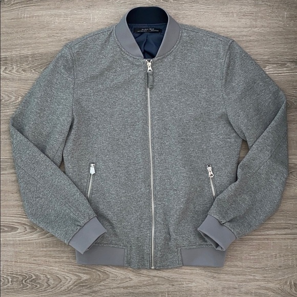 ❤️ Zara Man Grey Jacket with Navy Lining Size Medium NWOT - Picture 8 of 8